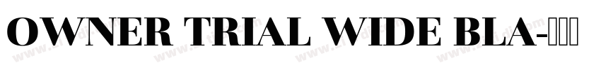 OWNER TRIAL WIDE BLA字体转换 OWNER TRIAL WIDE BLA字体转换